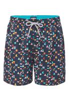 Happy Shorts Happy Shorts Heren Zwemshort Geometrische Print Donkerblauw - thumbnail