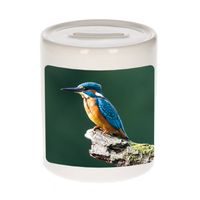 Foto ijsvogel zittend spaarpot 9 cm - Cadeau vogels liefhebber - Spaarpotten - thumbnail