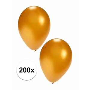 Feest ballonnen - goud - 200x stuks - ca. 27 cm - verjaardag versiering