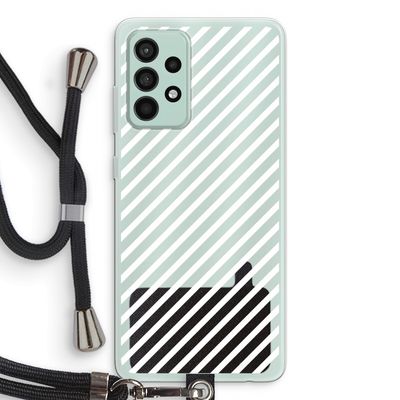 Strepen zwart-wit: Samsung Galaxy A52s 5G Transparant Hoesje met koord