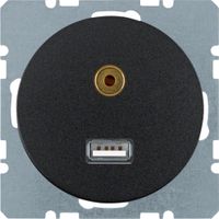 Berker contact USB 3.5MM AUDIO R1-R3 zwart 3315392045
