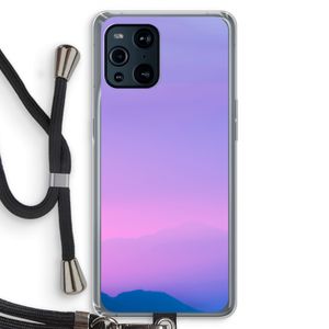 Sunset pastel: Oppo Find X3 Pro Transparant Hoesje met koord