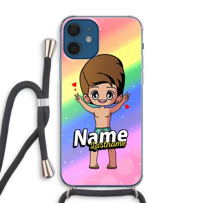 Chibi Maker man: iPhone 12 Transparant Hoesje met koord