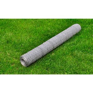 VidaXL Kippengaas 25x0,75 m gegalvaniseerd staal zilverkleurig
