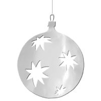 Kerstbal hangdecoratie zilver 30 cm van karton - thumbnail