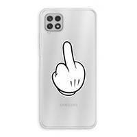 Middle finger black: Samsung Galaxy A22 4G Transparant Hoesje