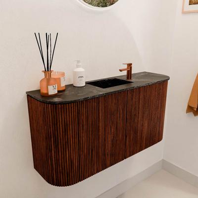 Toiletmeubel Mondiaz Joya Dlux | 83.2 cm | Meubelkleur Ruby | Faye wastafel Lava Wasbak Midden | 1 kraangat