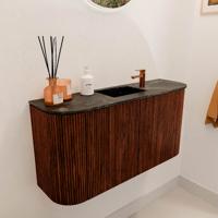 Toiletmeubel Mondiaz Joya Dlux | 83.2 cm | Meubelkleur Ruby | Faye wastafel Lava Wasbak Midden | 1 kraangat