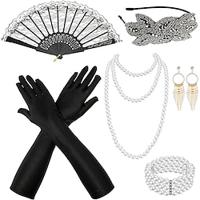 Vintage Jaren 1920 Gatsby Jaren '20 flapper hoofdband Accessoireset Ketting Oorbel Charleston Dames Modieus Maskerade Festival 1 Ventilator Lightinthebox - thumbnail