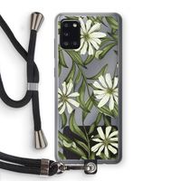Wit bloemenpatroon: Samsung Galaxy A31 Transparant Hoesje met koord