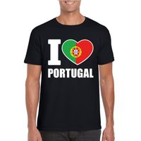 Zwart I love Portugal fan shirt heren Zwart I love Portugal fan shirt heren
