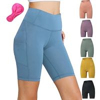 Dames Fietsbroek Gevoerde wielrenshorts 3D gewatteerde short Fietsen Gewatteerde shorts Bergracen Wegwielrennen Sport 3D-pad Fietsen Ademend Sneldrogend Zwart Groen Polyester Spandex Kleding Lightinthebox