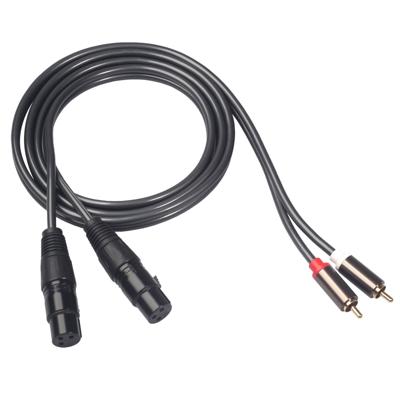 366120-15 2 RCA male naar 2 XLR 3 pin Female audio kabel lengte: 1.5 m