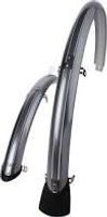 Sunnywhe Stel spatborden 28 inch pvc zilver 45mm rvs klem sunny wheels