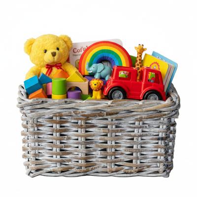 VD Leeden Plantenmand - antiek wit - 60 x 23 x 20 cm - rotan - gevlochten riet - mand - plantenbak VD Leeden Plantenmand - antiek wit - 60 x 23 x 20 cm - rotan - gevlochten riet - mand - plantenbak