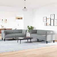 Bankstel 2 pcs Lichtgrijs Stof