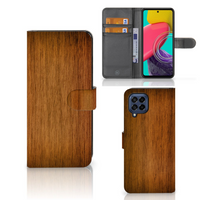 Samsung Galaxy M53 Book Style Case Donker Hout