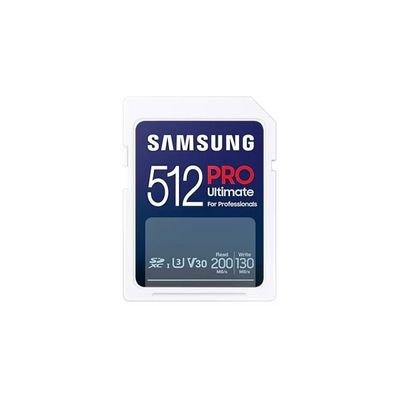 Samsung 512GB SDXC Pro Ultimate UHS-I U3 V30 200MB/s geheugenkaart Samsung 512GB SDXC Pro Ultimate UHS-I U3 V30 200MB/s geheugenkaart