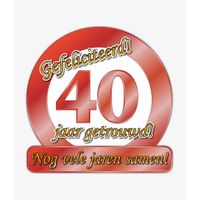 Huldebord 40 jaar getrouwd rood