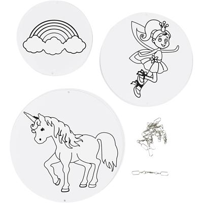 Creativ Company Mobielen met motief, d 12+15+18 cm, 300 gr, wit, 3 set/ 1 doos