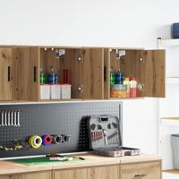 Garagewandkasten 2 st spaanplaat ambachtelijk eikenhout