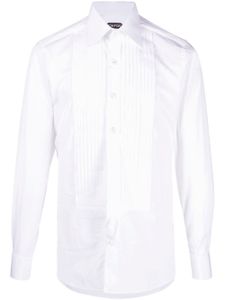 TOM FORD chemise à plastron plissé - Blanc