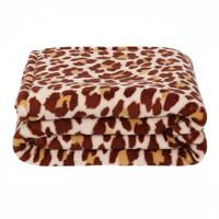 Fleece dekentjes met dierenprint - bruine panter print - 120 x 160 cm - warme plaid