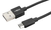 Ansmann USB-kabel USB 2.0 USB-A stekker, USB-micro-B stekker 1.20 m Zwart Aluminium-stekker, TPE-mantel 1700-0076 - thumbnail