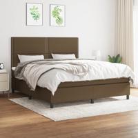 Boxspring met matras stof donkerbruin 180x200 cm