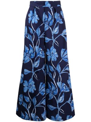 PatBO pantalon ample Nightflower à fleurs - Bleu