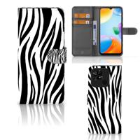 Xiaomi Redmi 10C | Telefoonhoesje | Met pasjeshouder | Zebra
