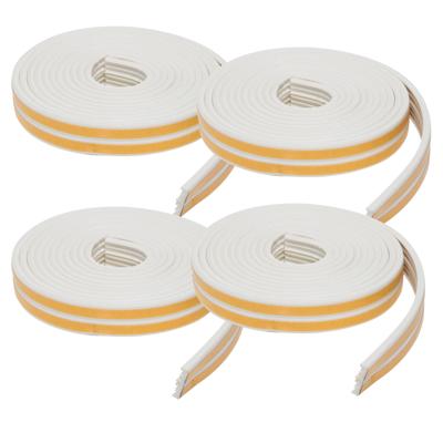 Zelfklevende tochtstrip - 4x - wit - 6 m / 1 cm - huis isolatie - Tochtstrips / tochtstroken voor ra