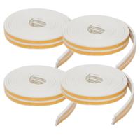 Zelfklevende tochtstrip - 4x - wit - 6 m / 1 cm - huis isolatie - Tochtstrips / tochtstroken voor ra