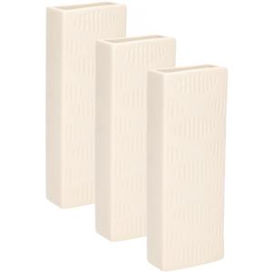 Waterverdamper - 6x - creme wit - keramiek - 400 ml - radiatorbak luchtbevochtiger - 7 x 18,5 cm