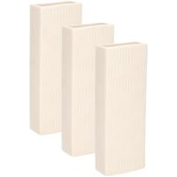 Waterverdamper - 6x - creme wit - keramiek - 400 ml - radiatorbak luchtbevochtiger - 7 x 18,5 cm