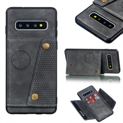 Lederen beschermhoes voor Galaxy S10 (grijs)