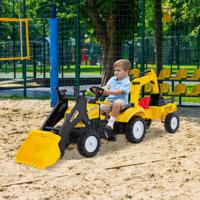 3-In-1 Graaflaadmachine voor Kinderen Bulldozer met 6 Wielen Buitenspeelgoed voor Kinderen Tractor voor 3-6 Jaar Oude Geel