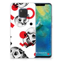 Silicone Back Case Huawei Mate 20 Pro Skull Red - thumbnail