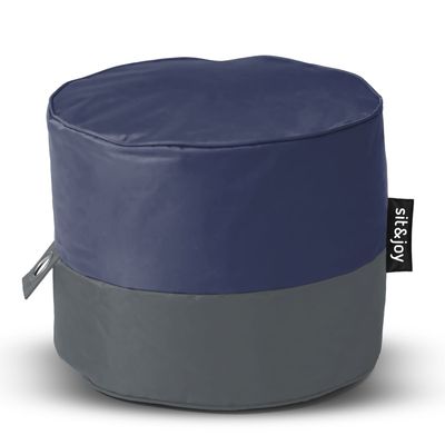 Poef 'Rondo' Navy Blue - Blauw - Weerbestendig - Sit&Joy