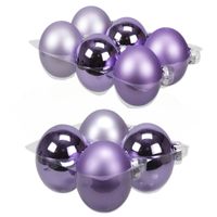 20x stuks glazen kerstballen amethyst paars 8 en 10 cm mat/glans