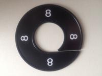 Maatring 9cm zwart/wit 8