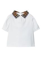 Burberry Kids polo à col Vintage Check - Blanc - thumbnail