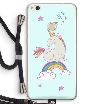 Regenboog eenhoorn: Huawei Ascend P8 Lite (2017) Transparant Hoesje met koord