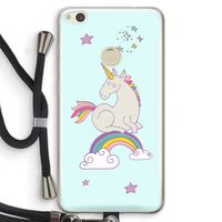 Regenboog eenhoorn: Huawei Ascend P8 Lite (2017) Transparant Hoesje met koord