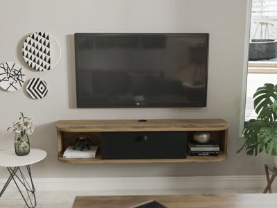 Tv-meubel IBARAK 1 deur oude eik/zwart
