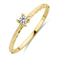 Ring geelgoud-diamant 0.07 ct Hsi wit 3,5 mm - thumbnail