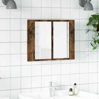 Spiegelkast LED 60x12x45 cm bewerkt hout gerookt eikenkleurig