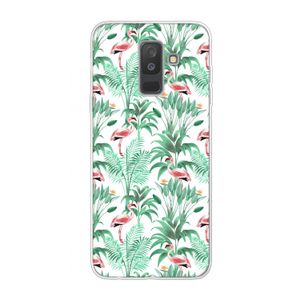 Flamingo bladeren: Samsung Galaxy A6 Plus (2018) Transparant Hoesje