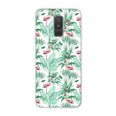 Flamingo bladeren: Samsung Galaxy A6 Plus (2018) Transparant Hoesje