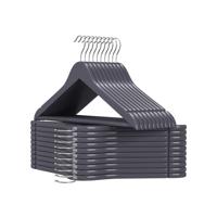 Houten kleerhanger antislip, Grijs + Zilver / 20 Houten kleerhanger antislip, Grijs + Zilver / 20